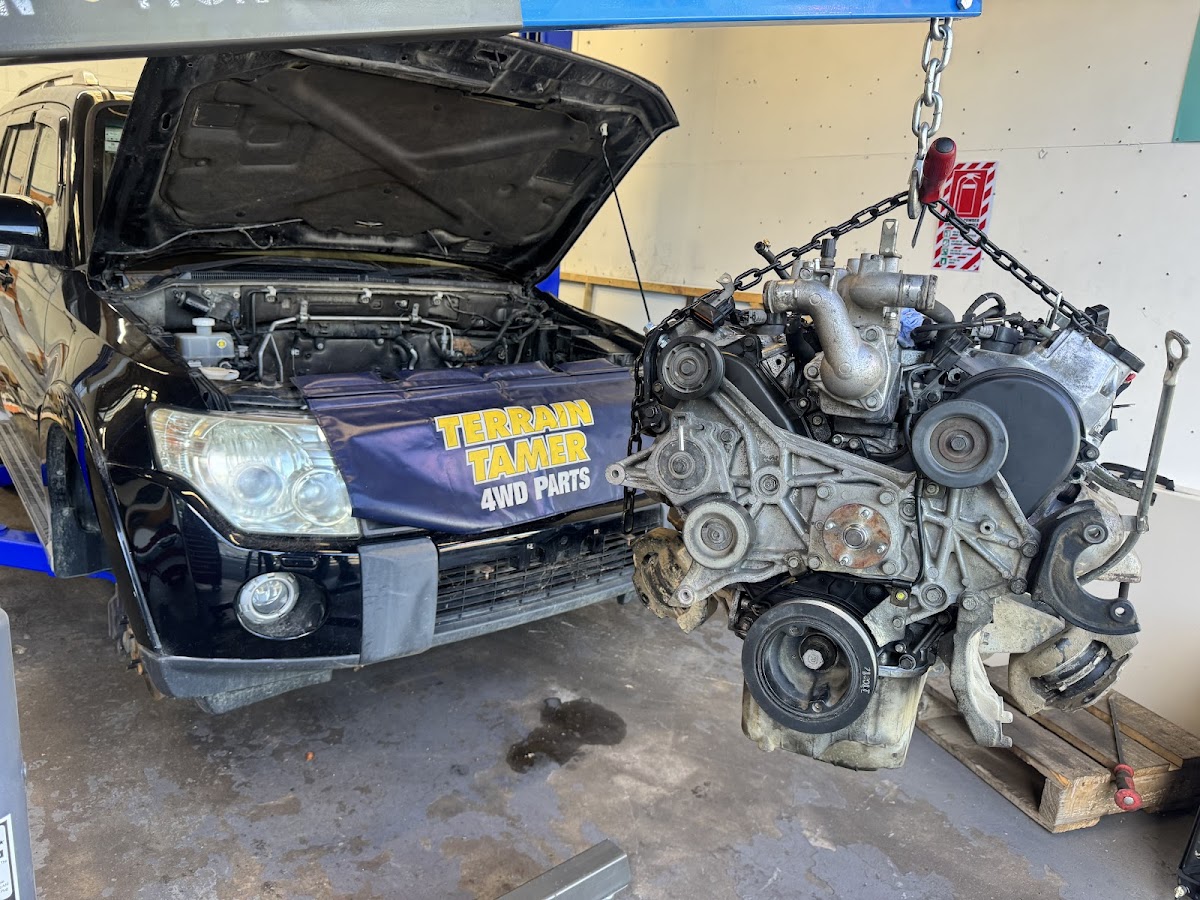 Engine removed for a rebuild on the workshop hoist